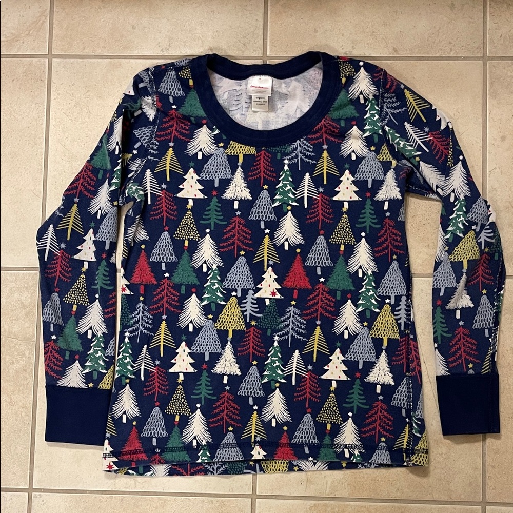 Hanna Andersson Navy Multicolor Tree Pajama Top